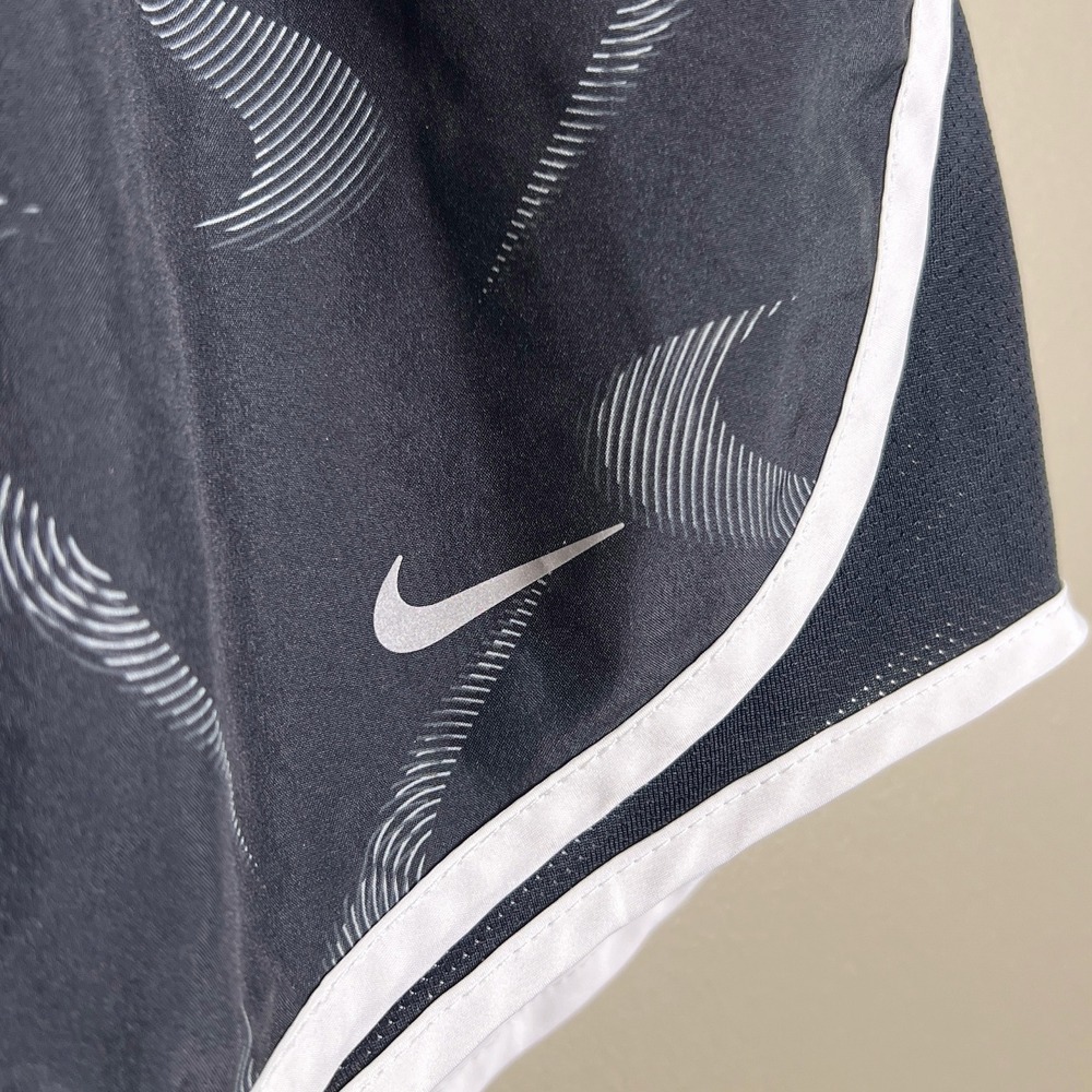 Nike Dri-Fit Tempo Running Shorts Black Swoosh Print Large - Picture 3 of 4